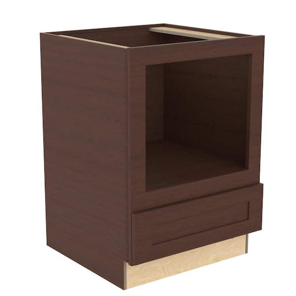 Home Decorators Collection Newport 30 in. W x 24 in. D x 34.5 in. H Assembled Plywood Microwave Base Kitchen Cabinet in Manganite with Soft Close