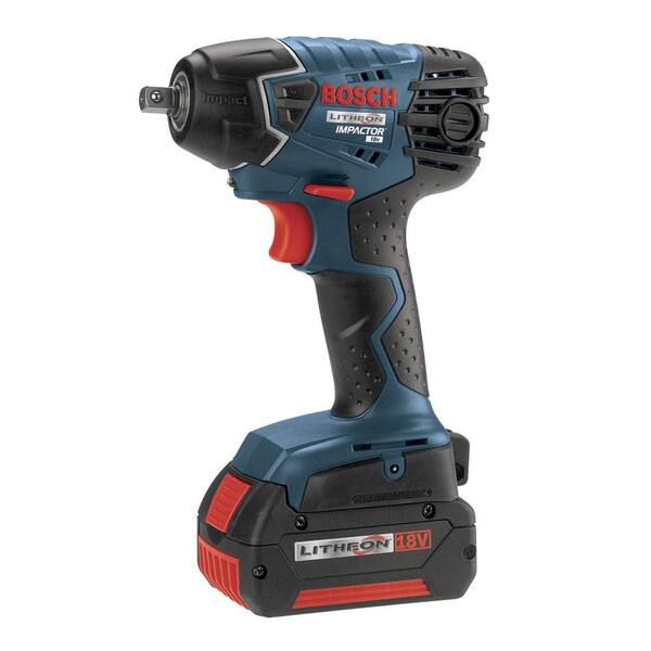 Bosch 18-Volt Lithium-Ion Cordless Electric 3/8 in. Power Impact Wrench Kit with (2) 4.0Ah Batteries