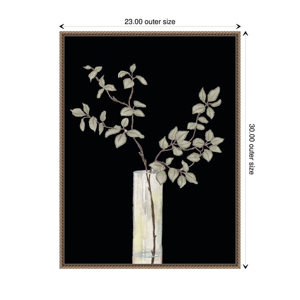 Beaded Bronze Framed Floral Still Life Canvas Art