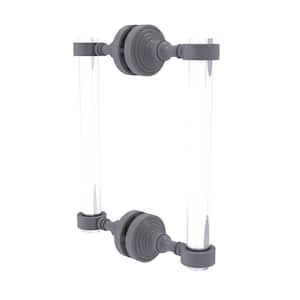 Pacific Grove 8 in. Back to Back Shower Door Pull in Matte Gray