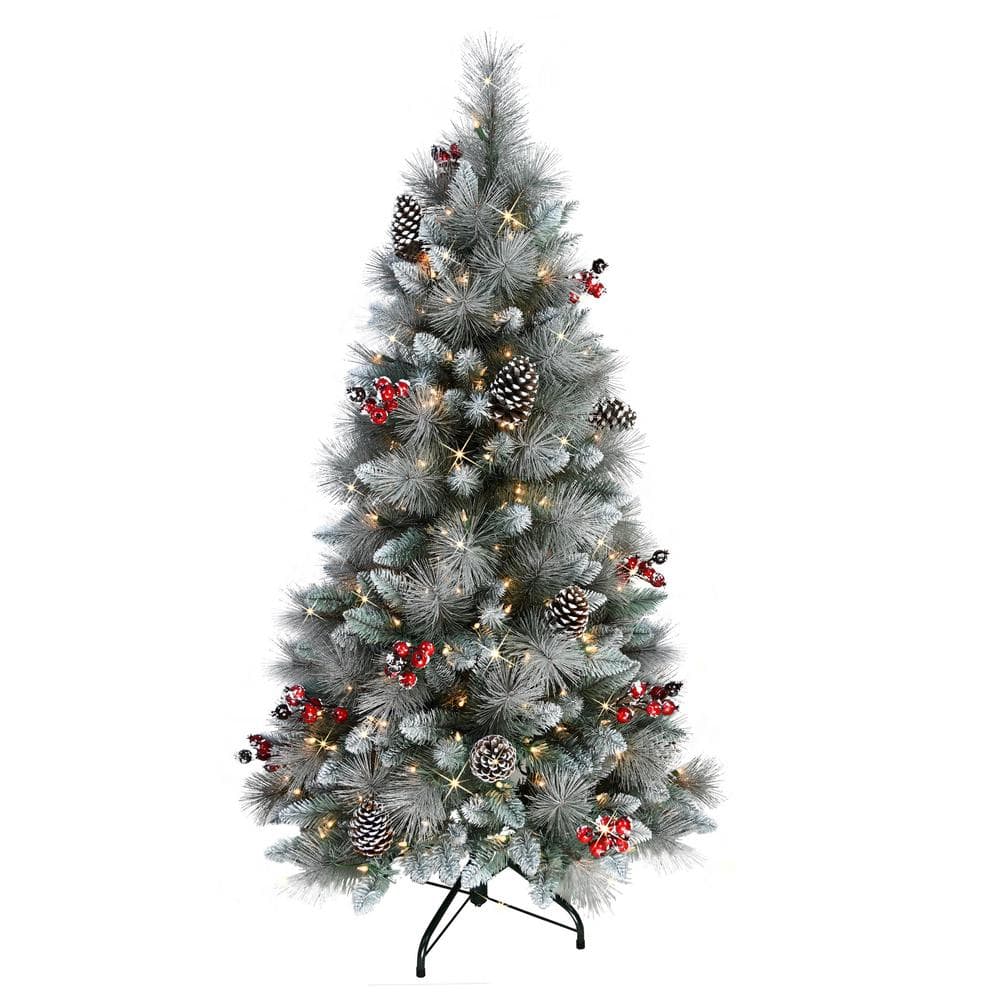 Winter Whisper 4.5' Pre-Lit Pine Christmas Tree with White Lights