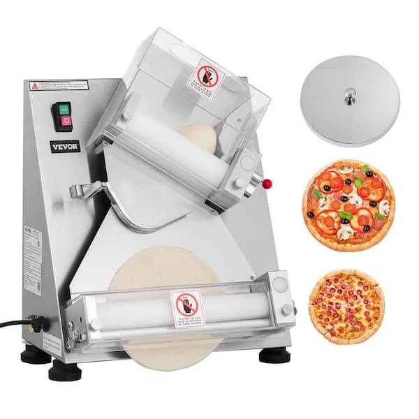 Pizza Dough Roller Sheeter, 3-14 in. Automatic Stainless Steel Pizza Press, Commercial Electric 370W Pasta Maker Machine