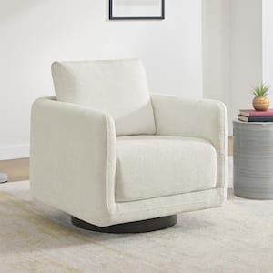 Jareth Beige Fabric Swivel Arm Chair Modern Accent Chair with Removable Back Cusion for Living Room and Bed Room