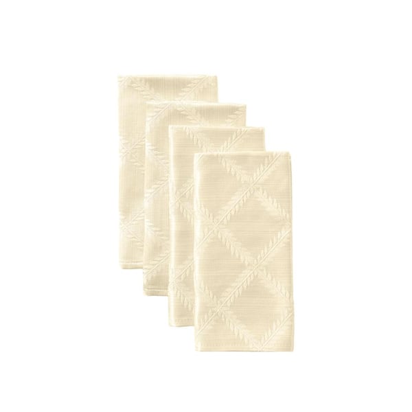 Lenox Laurel Leaf Napkins, Set of 4, Ivory - 19"W x 19"L