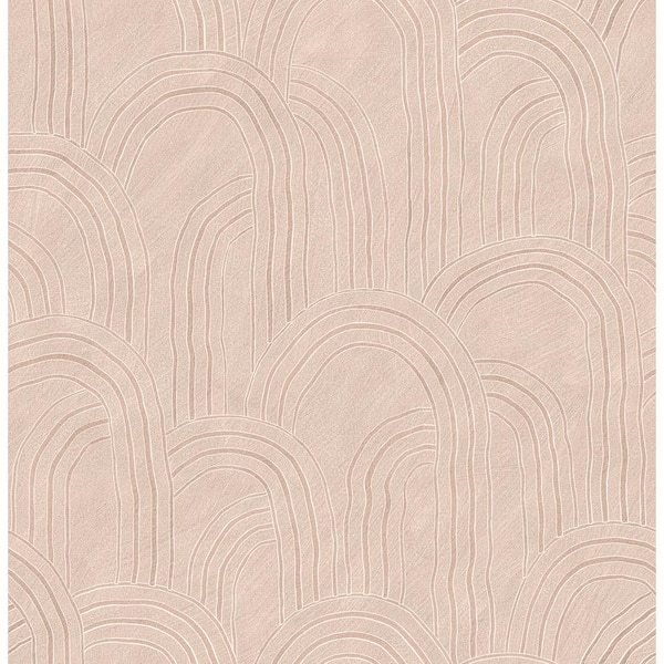 A-Street Prints Cabo Pink Rippled Arches Strippable Non-Woven Paper Wallpaper Sample
