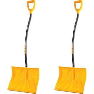 37.4 in. Metal Handle Plastic Blade Ergonomic Mountain Mover Snow Shovel (Pack of 2)