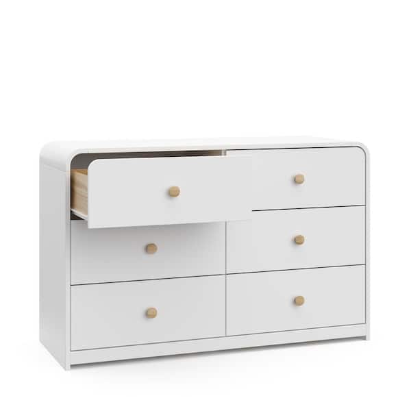 Storkcraft Santos White 6 Drawer 48.13 in. Wide Dresser