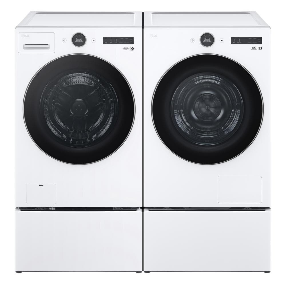 White High Efficiency Smart Front Load Washer with Steam Setting