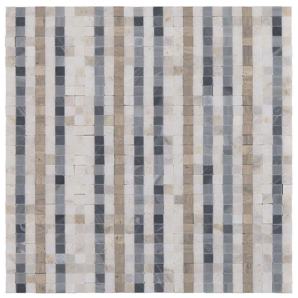 Cloud Gray 12" x 12" Marble Mosaic Wall & Floor Tile