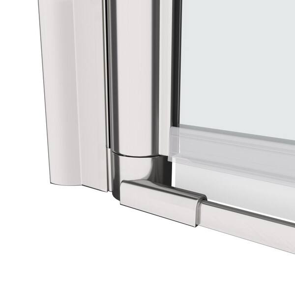 ZXDDMS 28-29 in. W x 72 in. H Semi-Frameless Pivot Shower Door in