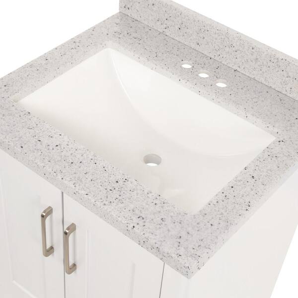 Spa Bathe Calumet 75-in Pepper Gray Undermount Double Sink Bathroom Vanity  with White with Grey Veins Engineered Stone Top in the Bathroom Vanities  with Tops department at