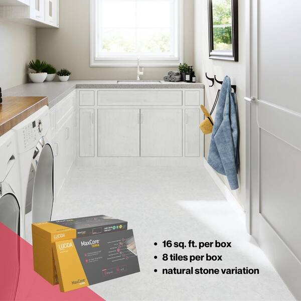 Lucida USA Lightstone White Stone Look 22-mil x 12-in W x 24-in L Waterproof Interlocking Luxury Vinyl Tile Flooring (16-sq ft/ Carton)