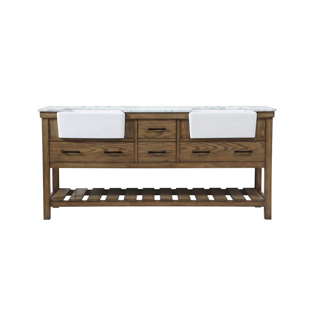 Timeless Home 72 in. W x 22 in. D x 34.13 in. H Double Bathroom Vanity Side