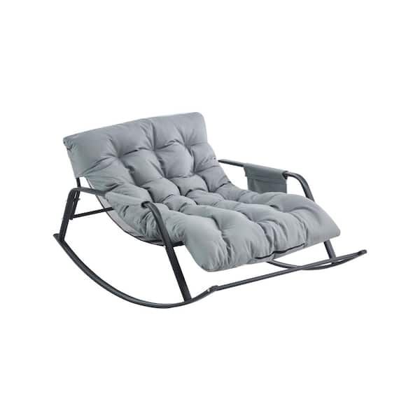 OGETFUUR Metal Outdoor Rocking Chair with Cushion, Technical