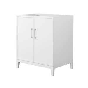 Elan 29 in. W x 21.5 in. D x 34.25 in. H Single Bath Vanity Cabinet without Top in White with Brushed Nickel Trim