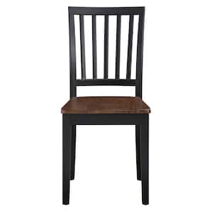 Joplin Walnut Brown and Black Side Chair Set of 2