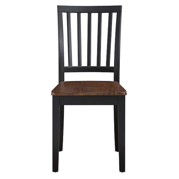 Joplin Walnut Brown and Black Side Chair Set of 2