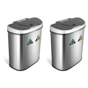 18.5 Gal. Dual Compartment Motion Sensor Garbage Trash Can (2-Pack)
