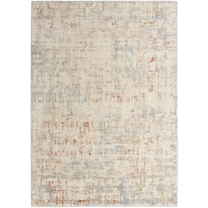 Enchanting Ivory/Grey 5 ft. x 7 ft. Abstract Contemporary Area Rug