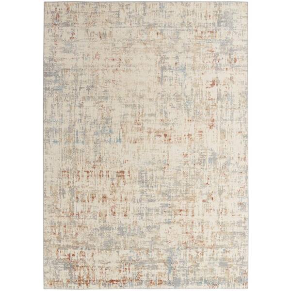 CALVIN KLEIN Enchanting Ivory/Grey 5 ft. x 7 ft. Abstract Contemporary Area  Rug 021038 - The Home Depot