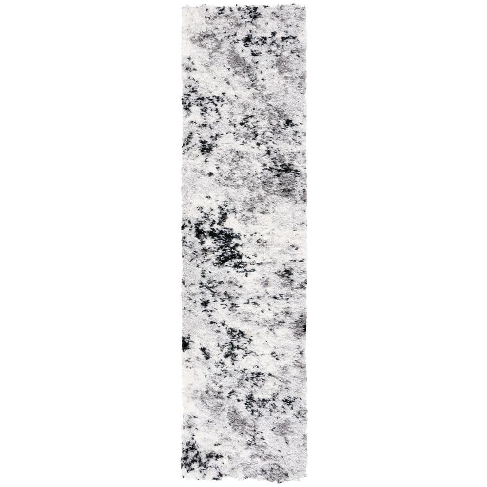 Lindsay Shag 2 ft. x 8 ft. Gray/Black Ivory Patchy Abstract Runner Rug price history on PriceWatchPro