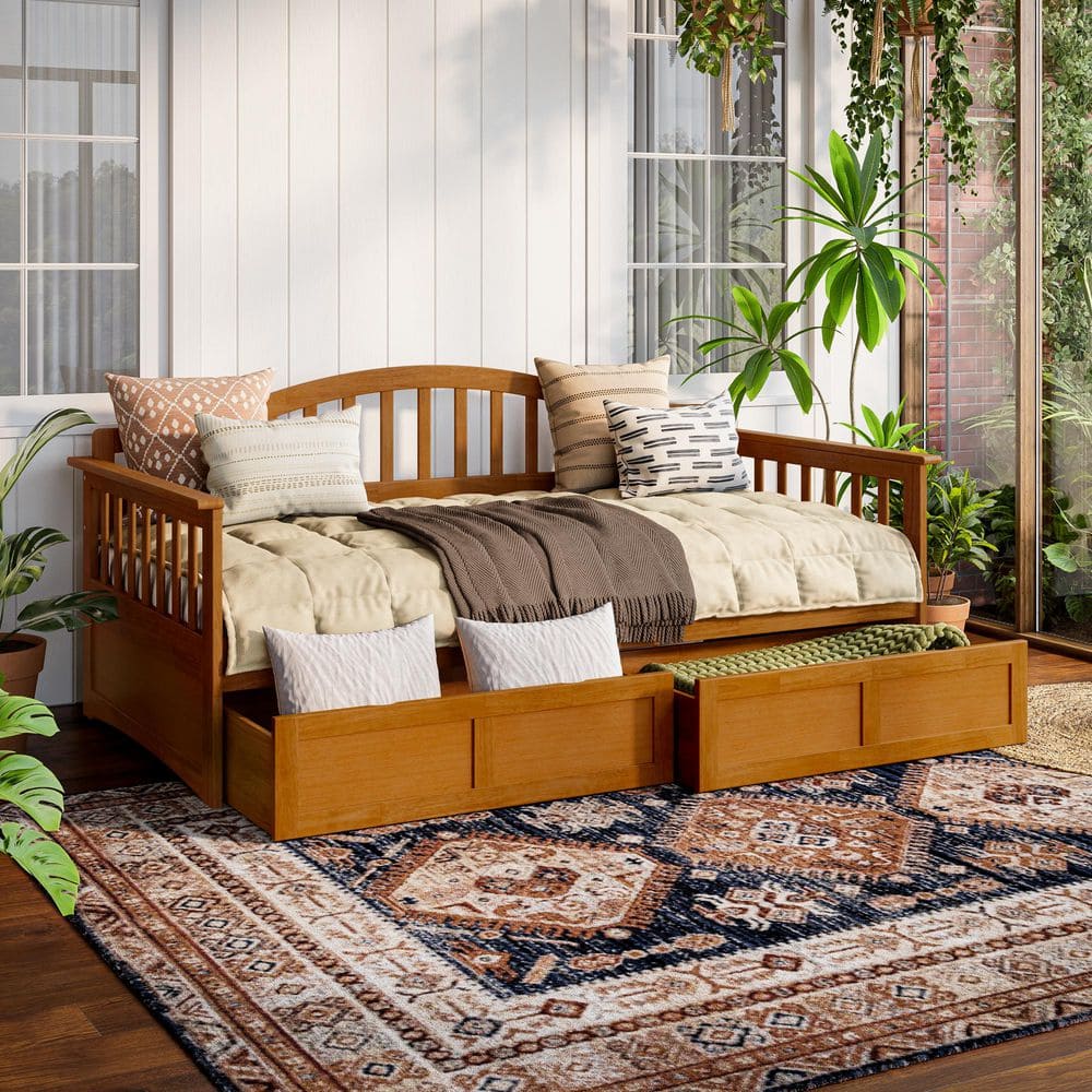 AFI Mission Light Toffee Natural Bronze Twin Daybed with Storage