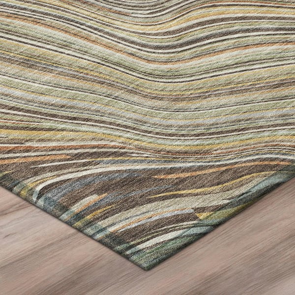 Chantille Machine Washable Indoor/Outdoor Abstract ACN2983 Fudge 10 ft. x 14 ft. Area Rug