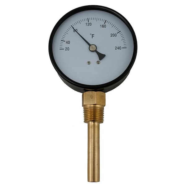 Bi-Metal Dial Thermometer, Angle Outlet with Brass Well