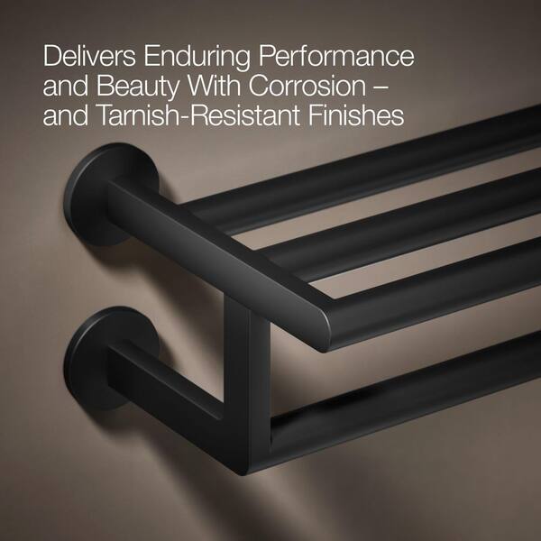 Components 24 in. Wall Mounted Metal Rectangular Hotelier Towel