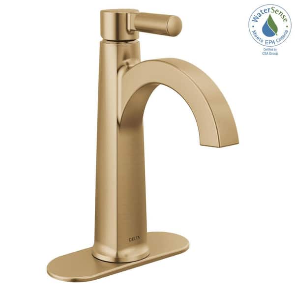 Delta Lorna Gold Single Handle Single Hole Bathroom Faucet with
