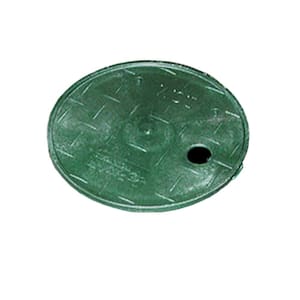 6 in. Round Green Snap-In Lid Only for Residential Valve Box