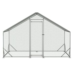 6.5 ft. x 9.9 ft. Metal Walk-in Shed Chicken Coop with Waterproof Cover
