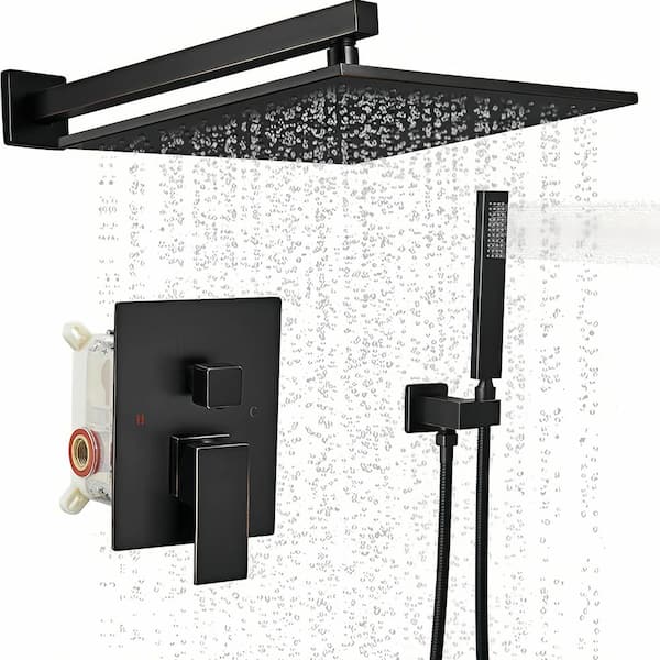Single Handle 2-Spray Shower Faucet 2.5 GPM with 180° Swivel, Adjustable Flow Rate in Oil Rubbed Bronze