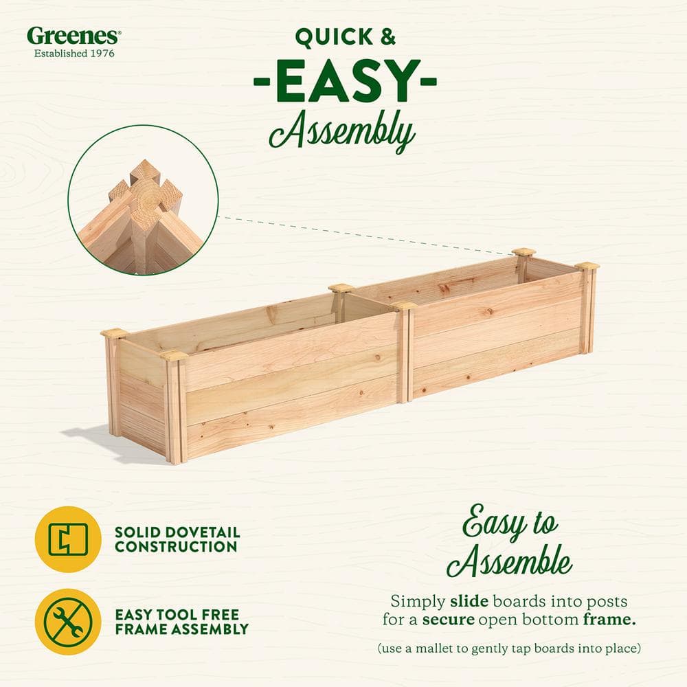 Premium Cedar 16.5" x 96" Raised Garden Bed