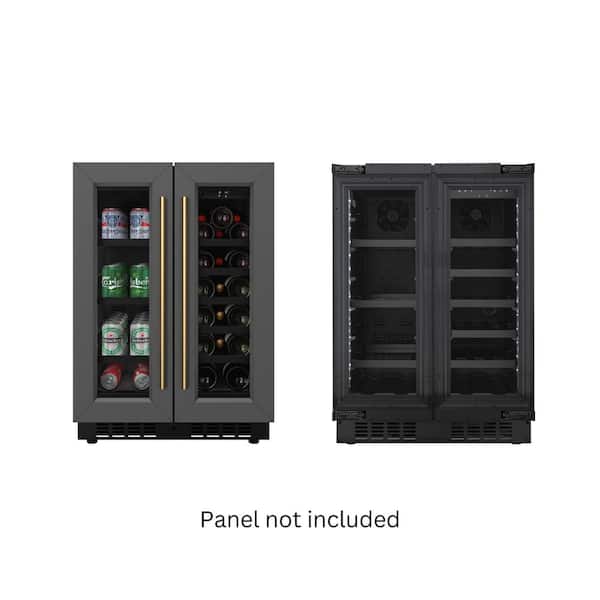 Reserve 24 in. Dual Zone 20-Wine Bottles and 51-Cans Beverage and Wine Cooler in Black