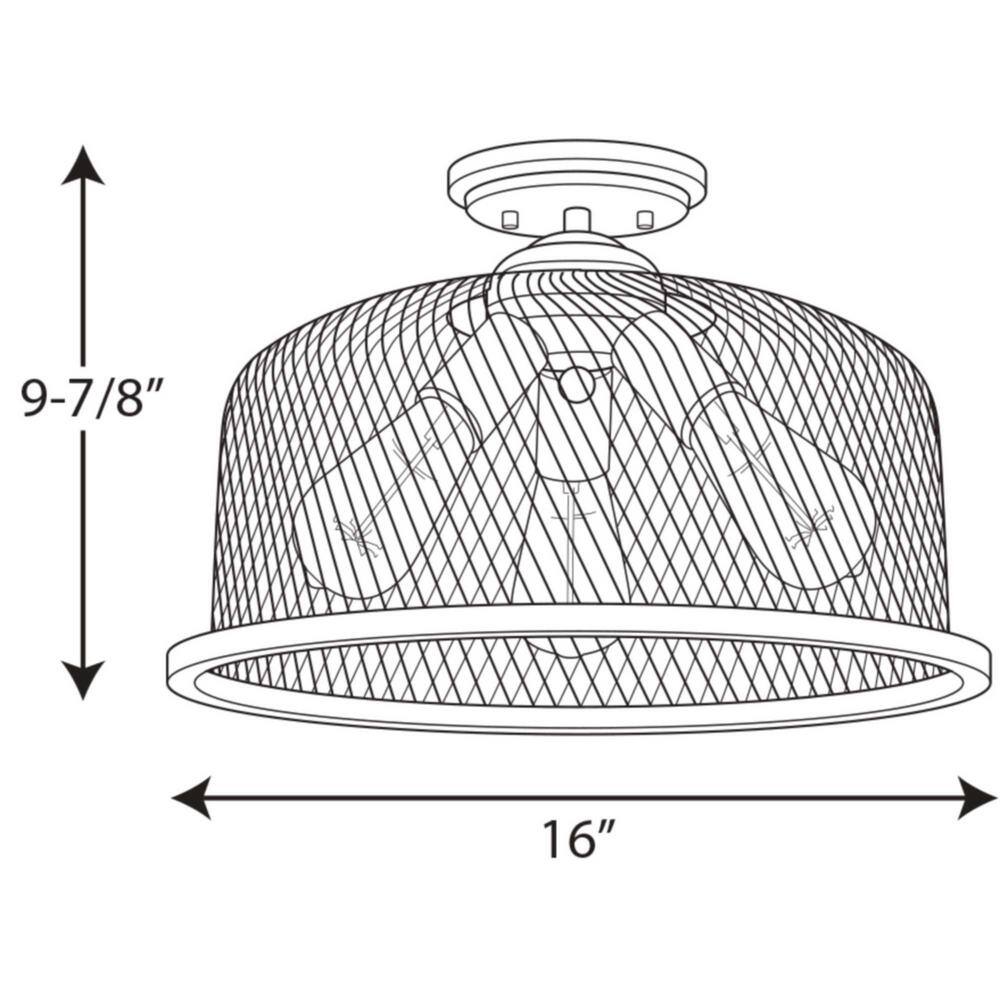 Artisan Rustic 16" Bronze and Glass Drum Semi-Flush Light