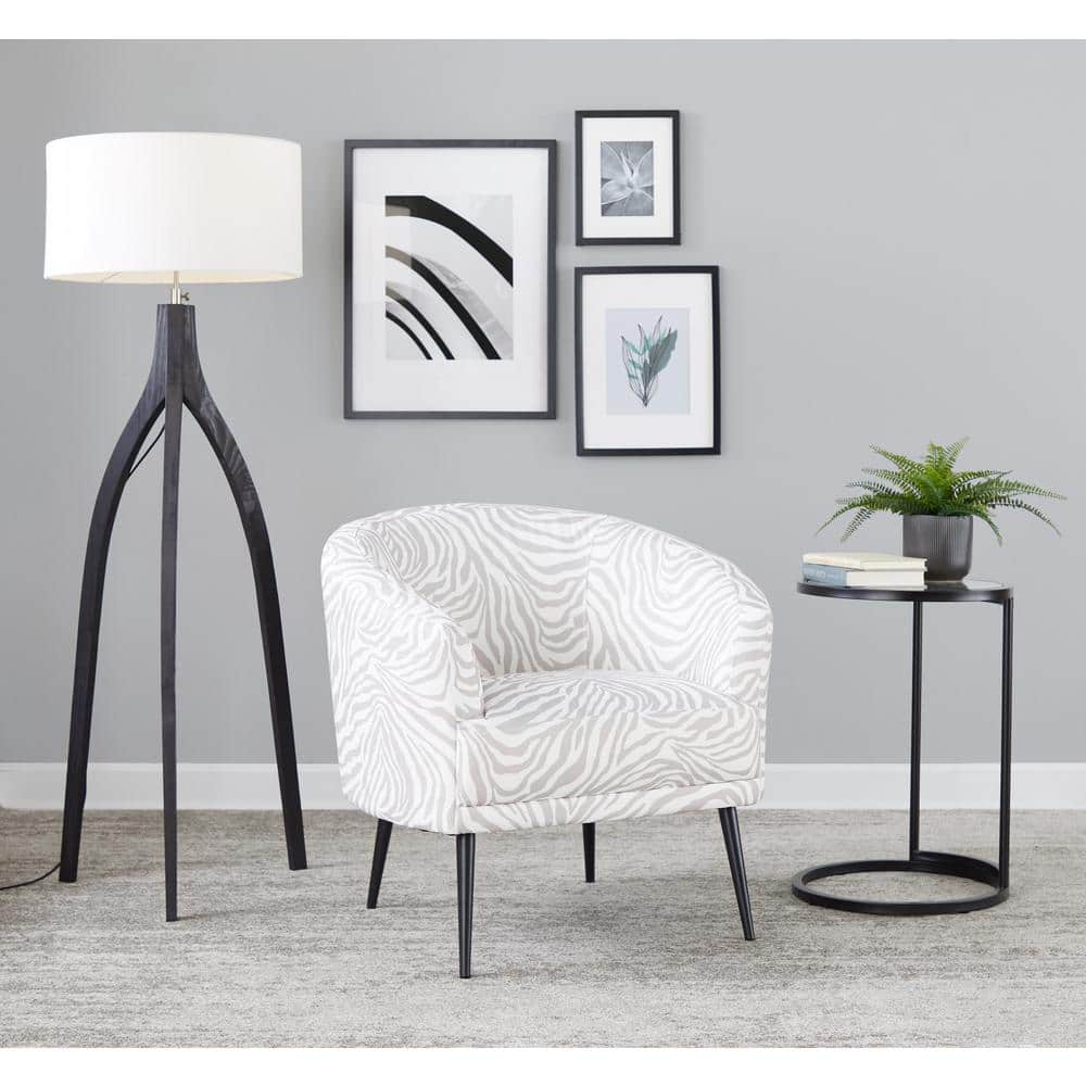 Black Metal and Clear Glass Round End Table