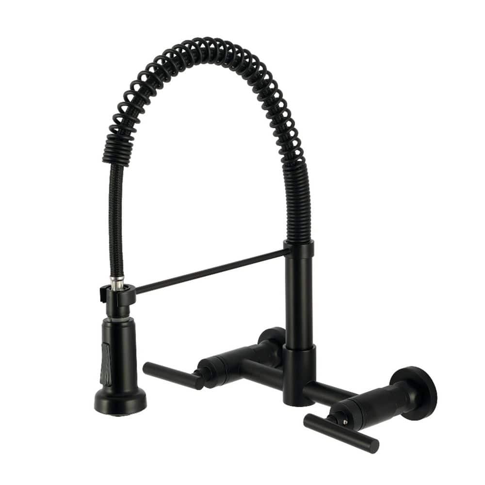 Manhattan 16.06 in. H 2-Handle Wall Mount Standard Kitchen Faucet in Matte Black price history on PriceWatchPro