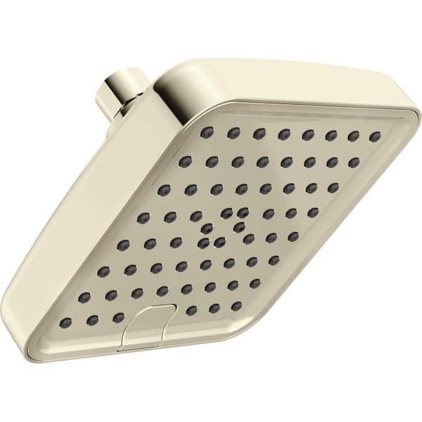 Delta 4-Spray Patterns 6 in. Wall Mount Fixed Shower Head in Lumicoat ...