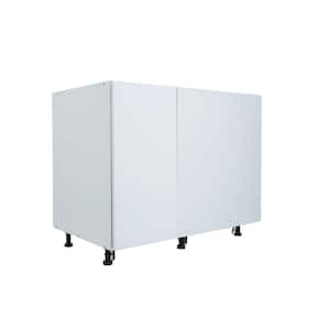 Radiance 42 in. W x 24 in. D x 34.5 in. H Ready to Assemble Slab Corner Blind Kitchen Cabinet in White Gloss