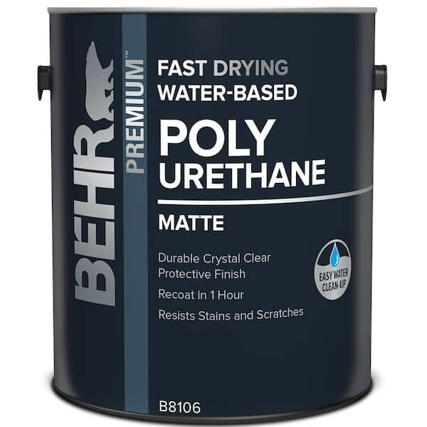 BEHR 1 gal. Matte Clear Fast Drying Water-Based Interior Polyurethane