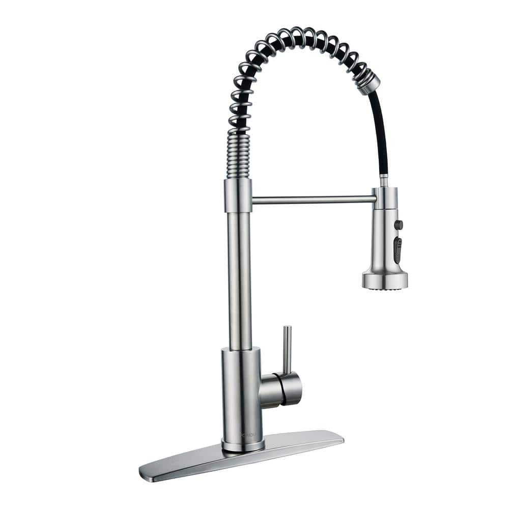 FORIOUS Single Handle Kitchen Faucet with Pull Down Function Sprayer ...