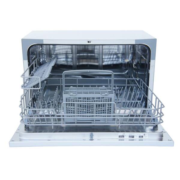 Spt 21 In Silver Portable Countertop 120 Volt Dishwasher With 7 Cycles With 6 Place Settings Capacity Sd 2224dsa The Home Depot