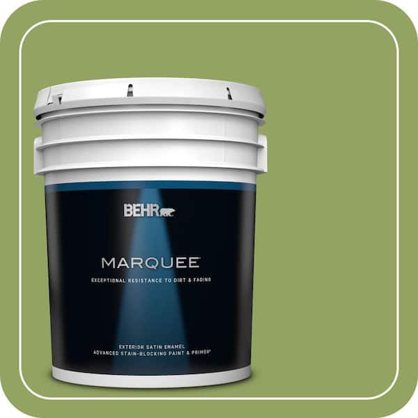 BEHR MARQUEE 5 gal. #PPU10-04 New Bamboo Satin Enamel Exterior Paint & Primer