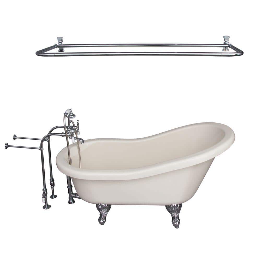 5 ft. Acrylic Ball and Claw Feet Slipper Tub in Bisque with Polished Chrome Accessories price history on PriceWatchPro