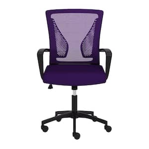 Cooper Mesh Tilting Office Chair in Purple with Adjustable Arms