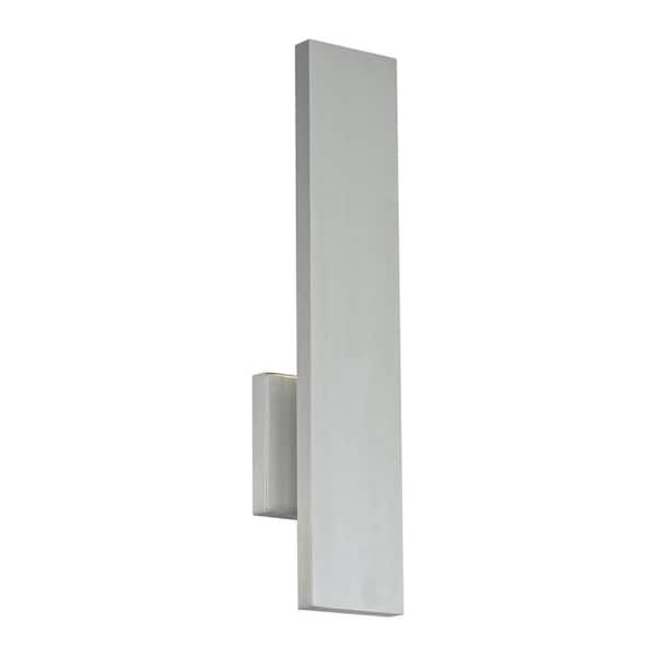 WAC Lighting Stag Brushed Aluminum Indoor/Outdoor Hardwired Coach Sconce with Color Selectable Integrated LED