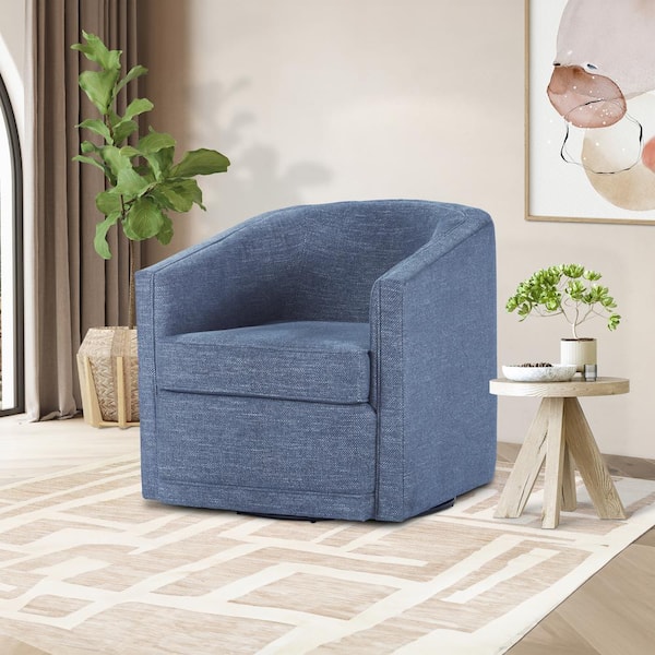 NEW CLASSIC HOME FURNISHINGS New Classic Furniture Poppy Blue Polyester Fabric Accent Swivel Arm Chair