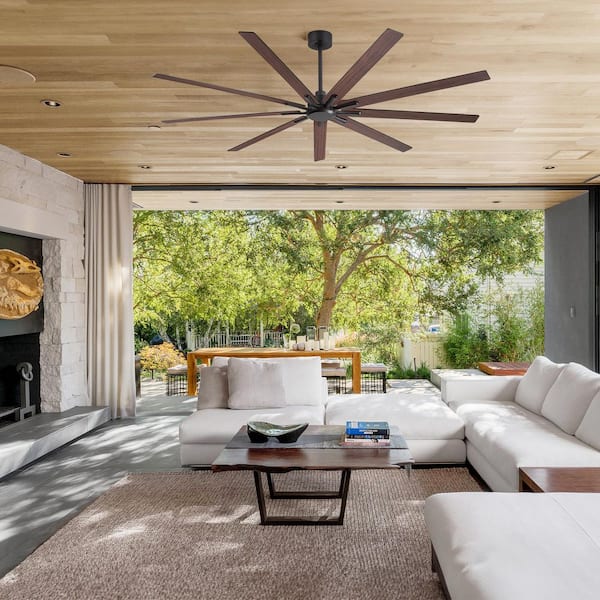 Breezary Molero 84 in. (7 ft. ) Black Industrial Ceiling Fan