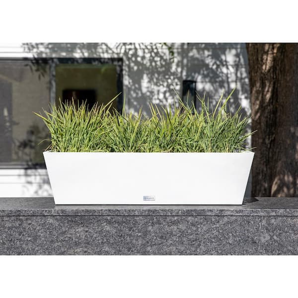9 in. x 36 in. White Plastic Window Box